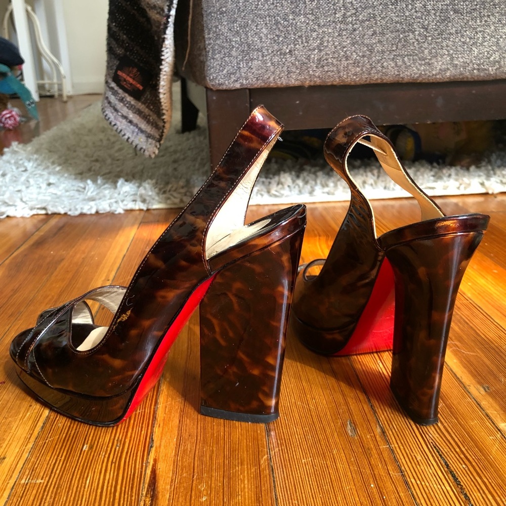 Christian Louboutin patent leather heels/ sandals
